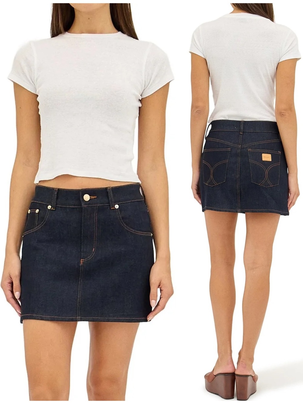 ROLLA'S x Revolve 90S Relaxed Madame Indigo Denim Jean Mini Skirt NWT $120